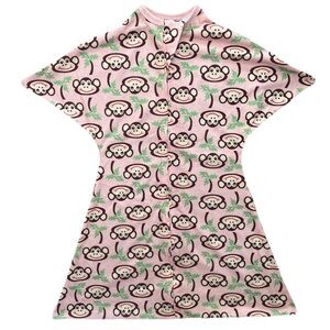 Zipadee-Zyp Pink Monkey Baby Sleep Sack Transition Swaddle